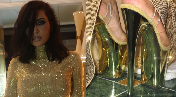 Tacones de 20 centímetros provocan caída de Kim Kardashian
