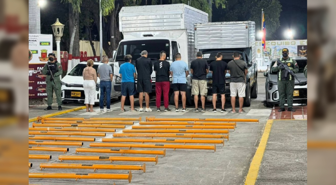 Nueve detenidos tras incautación de 380 kilos de marihuana ocultos en tuberías