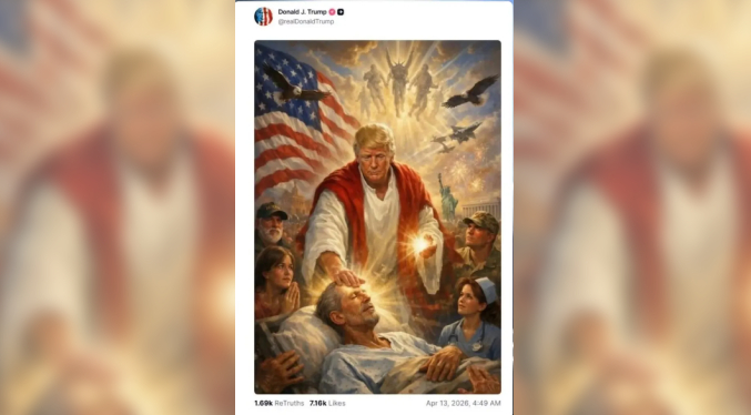 Trump borra la imagen en la que aparecía como Jesús: “Pensé que era yo como médico”