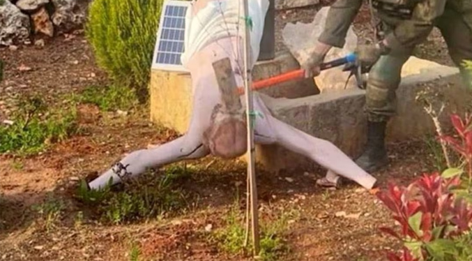 Netanyahu condena el destrozo a martillazos por un soldado israelí de un Cristo en Líbano