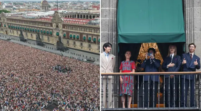 Unas 50.000 personas acuden al Zócalo de México para saludar a BTS