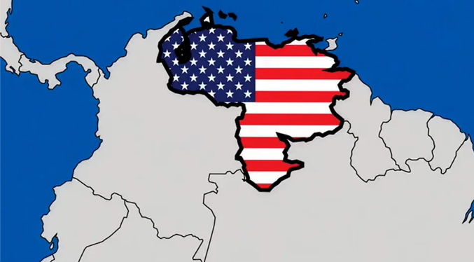 Trump comparte una imagen del mapa de Venezuela pintado con la bandera de Estados Unidos