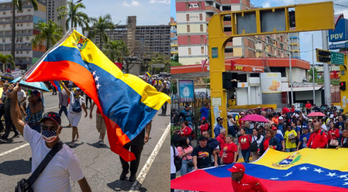 Sectores sindicales y oficialismo marchan en Caracas