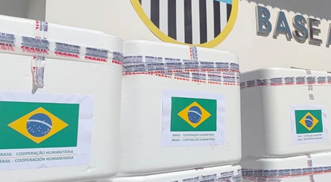 Brasil envía a Venezuela un cargamento con 690.000 dosis de vacunas