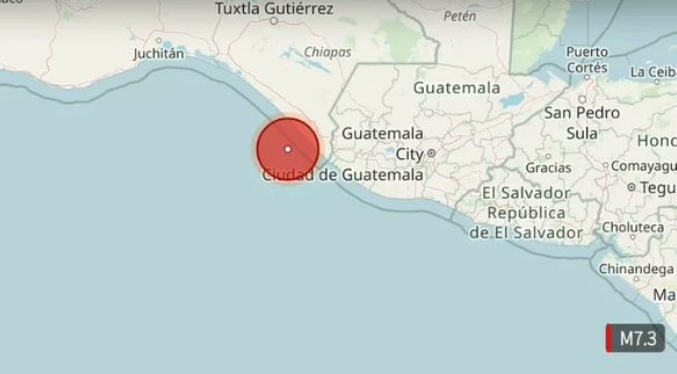 Reportan terremoto de magnitud 7,4 al sur de México el cual provoca una alerta de tsunami