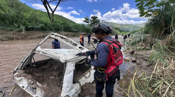 Trabajan en rescate de dos personas desaparecidas en el río Aragua