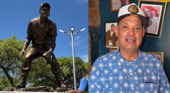 Nelson Aparicio asiste a develar la primera estatua de Luis Aparicio en Venezuela y está en Santa Lucía