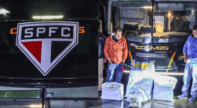 Interceptan bus que llevaría al club Sao Paulo cargando 86 kilos de marihuana en Bolivia