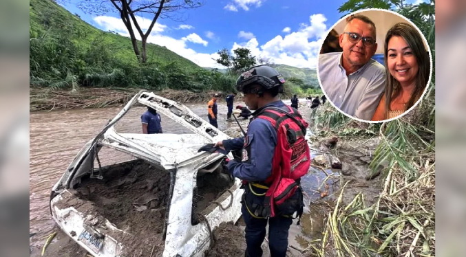 Encuentran cadáver de comerciante arrastrado por la crecida del río Aragua; su esposa sigue desaparecida
