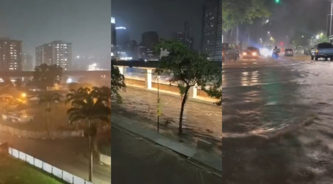 Tormenta nocturna provoca anegaciones y alerta preventiva en la Gran Caracas