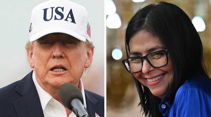 Delcy Rodríguez y Donald Trump, a un día de un histórico encuentro