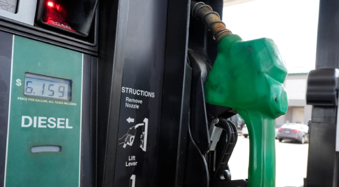 Precio del diésel en EEUU supera los 6 dólares por galón y eleva la presión al transporte