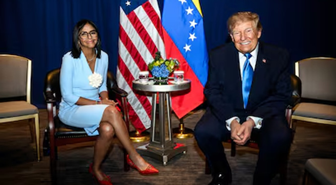 Trump y Delcy Rodríguez sellan su alianza con un encuentro inédito en Nueva York