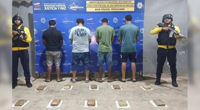 Retienen embarcación con cargamento de droga en costas de Falcón