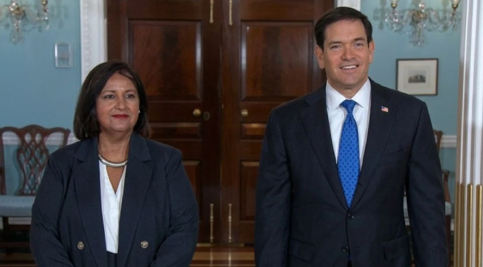 Figuera destaca crecimiento petrolero y reinstitucionalización del país en reunión con Rubio