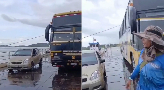 Cable eléctrico cae sobre un autobús a bordo de una embarcación en el Orinoco