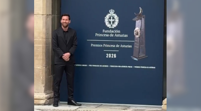 Leo Messi llega a Oviedo para recibir el Premio Princesa de Asturias de los Deportes