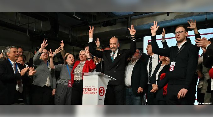 Movimiento estudiantil declara victoria electoral en Serbia