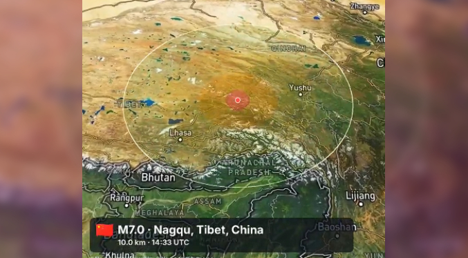 Terremoto de magnitud 7 sacude la parte china del Tíbet